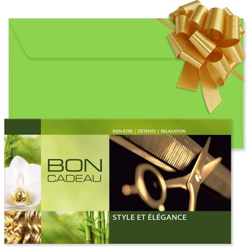 Bons cadeaux imprimés de haute qualité pour coiffeurs - 25 cartes d'exception POS BON