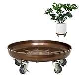 Plant Saucer 16" Rolling Plant Caddy Rolling Plant Stand with Wheels – Heavy Duty Metal, Locking, Sturdy, Rust-Resistant Finish, and Easy to Move, 420 lb Capacity