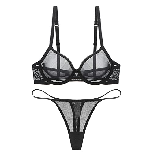 Nuisette sexy femme ensemble lingerie erotique transparent et dos nu plongeant