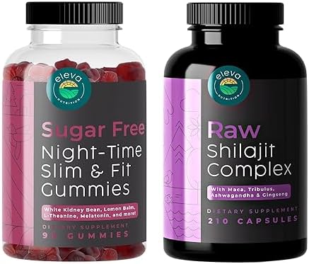 Eleva Nutrition Sugar-Free Night-time Slimming Gummies and Shilajit Capsules Bundle Eleva Nutrition Sugar-Free Night-time Slimming Gummies and Shilajit Capsules Bundle
