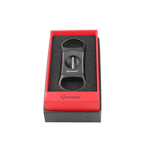 Cigar Cutter V-Cut Stainless Steel Guillotine Cut Blade High Quality with Attractive Gift Box (Black)