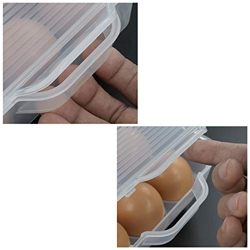 Eagrye 4-Pack Clear Plastic Refrigerator Egg Holder Organizer For 18 Eggs #TOP2