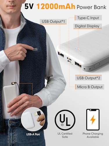 Labewvi Fleece Heated Vest For Men With Battery Pack Included, Lightweight Electric Men'S Heated Vest, Usb Rechargeable thumb #3