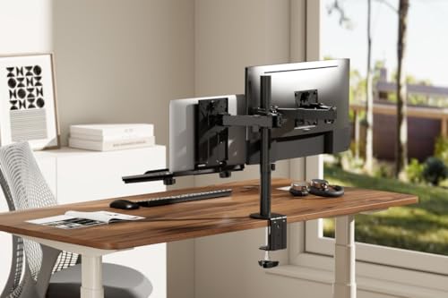 Image of LIONS HEAD Premium and Durable Monitor Stand with Laptop Tray | Adjustable Height Stand Strong Material Build, Sturdy Laptop Tray (Laptop Tray - Design 1)