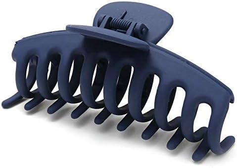 Navy Blue Frosted Claw Hair Clips for Women's Thick Hair,Jumbo Navy Blue Hairs Clip Strong Hold Hair Clips,Styling Accessories Hair Styling Accessories Claws