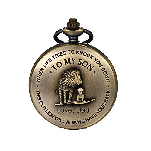 JewelryWe Vintage Pocket Watch Cool Gear Steampunk Retro Pendant Necklace Watch for Men Women for Valentine’s Day
