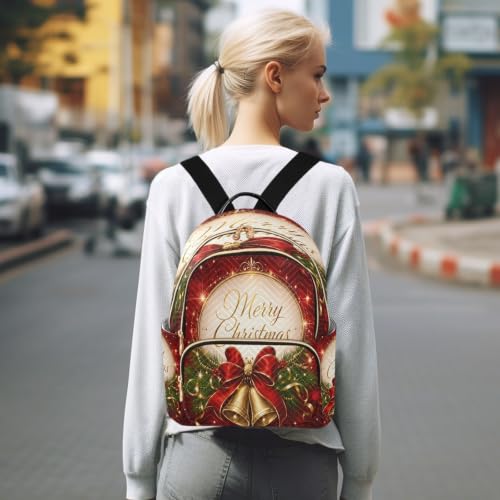 Image of ALAZA Merry Christmas Bell Women Backpack Purse 7.5L