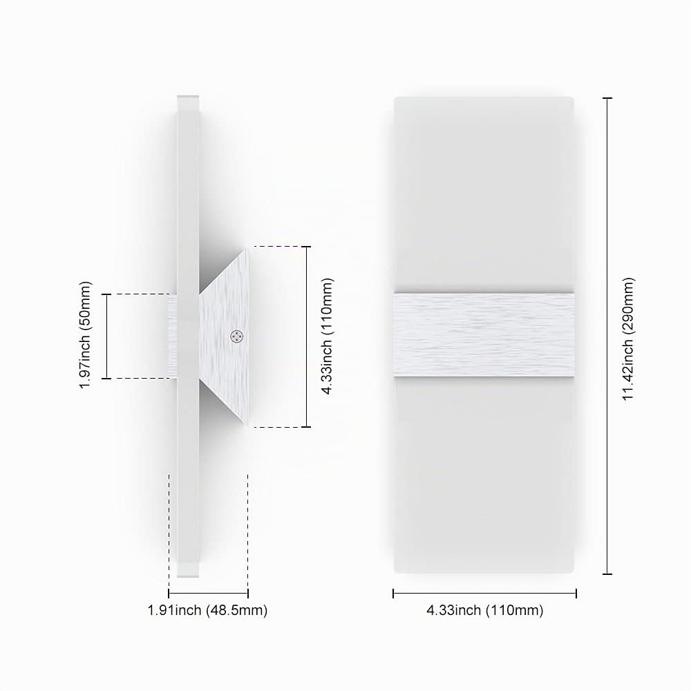 Sytmhoe 2 Pezzi Dimmerabile Appliques Da Parete Di Design Con App e Telecomando, 12W 2700-6500K Argento Albergo Acrilico Applique Camera Da Letto, Scale Soggiorno Lampade Da Muro Moderne