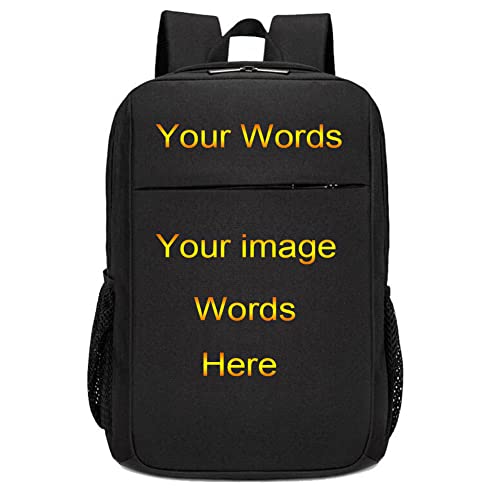 Custom Backpack for Men Women Personalized Back Pack for Teen (Black) Large