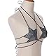 Caviotess Damen Metallic Holographic Star Bra Crop Top Lace Up Neckholder Bralette Bandeau Camisole, Mehrfarbige Pailletten, Einheitsgröße