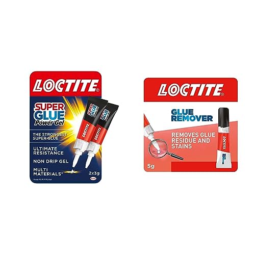 Loctite 2560191 Gel Instant Super Glue, Strong All-Purpose Clear Glue for Repairs, Clear Various Materials, Easy to Use Instant Super Glue, 2 x 3 g, Transparent, Loctite Glue Remover