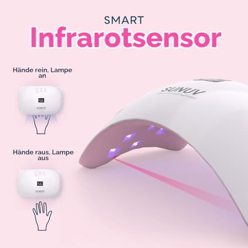 SUNUV UV LED Nagellampe für Gelnägel mit 30, 60, 99s Timer-Einstellungen, Automatischer Infrarotsensor, LCD-Display… – Ansicht 2