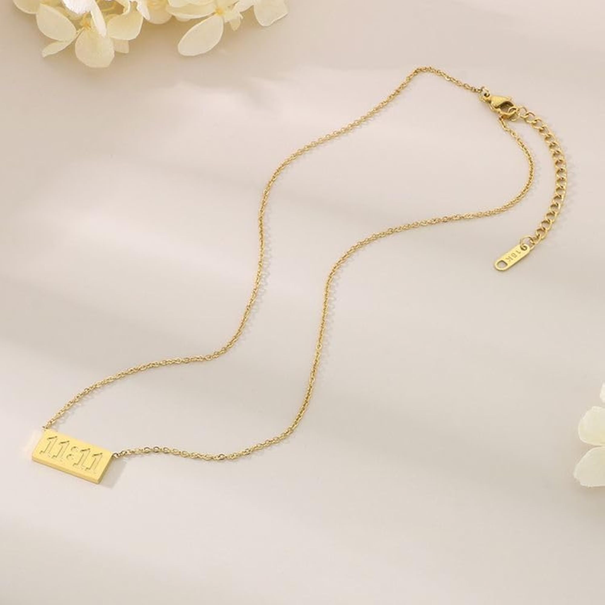 Women's 18K Gold Plated Angel Number Pendant Necklace