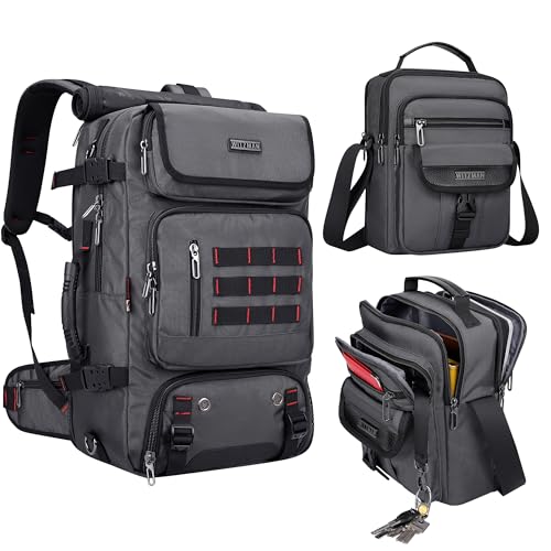 WITZMAN Carry on Travel Backpack for Men Airline Approved Convertible Nylon Duffle Backpack Luggage Bag and Crossbody Bags Lightweight Casual Messenger Bag