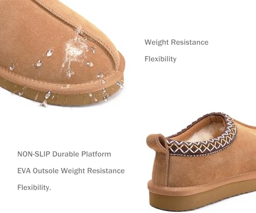 Slippers for Women Genuine Suede Water Resistant Women's Slippers with Memory Foam and Faux Fur Lining Comfy Furry Shoes Gifts for Women Footwear3