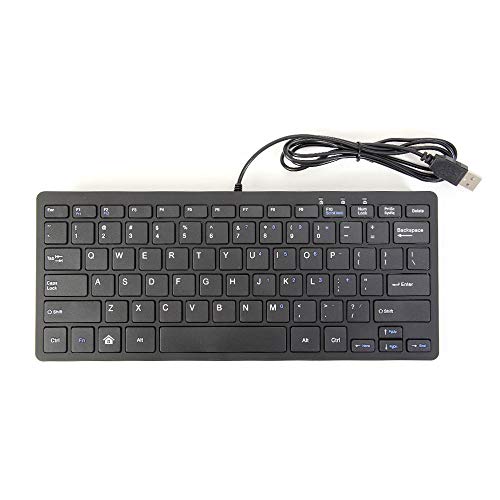 axGear Ultra Thin Wired USB Mini PC Keyboard for PC Apple Mac Laptop Notebooks