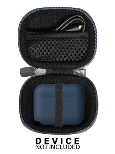 Image of Case for JLab Go Pop+,Go Air Pop,Air Tones+ / Tones, JBuds Mini True Wireless Earbuds, Compact Organizer for the Charger case and Charger Cord (Stone Blue)