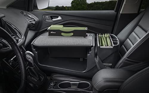 Image of AutoExec AE-FMEF-PI-BT Efficiency FileMaster Car Desk for Your Vehicle Workstation and Mobile Office, Black with 400 watt Power Inverter