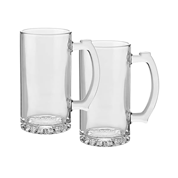 PARNOO Classic Gient Glass Beer Stein, Traditional Beer Mugs with
