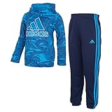 adidas Boys Camo Fleece Pullover Hoodie and Joggers Set, Sonic Aqua, 5