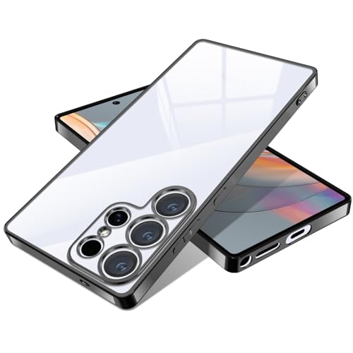 rusinaione �p�� Galaxy S26 Ultra �P�[�X �N���A �ϏՌ� ���^ �ČRMIL�K�i tpu �M�����N�V�[ S26 ultra �J�o�[ �h�o �w��h�~ ��̌^ �l�C ���E�����h�~(�u���b�N)