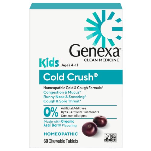 Genexa Kids Cold Crush, Drug Free & Made Clean, 60 Chewable Tablets