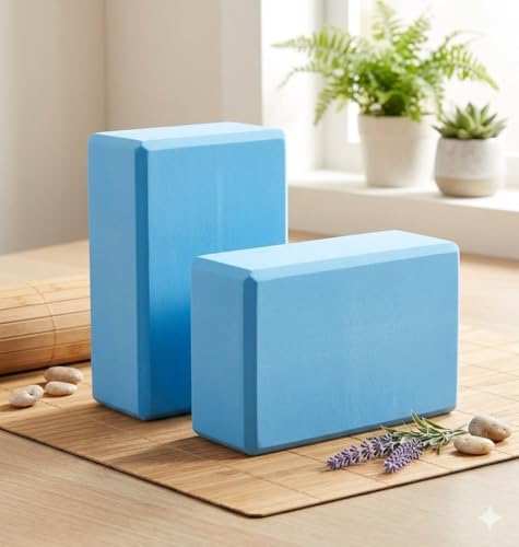 Image of YOGA BLOCK Set Of 2, Yoga Brick, Gym Accessories (Muiti Colour)