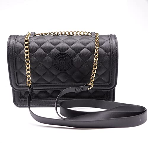 Bolsa Moleca Matelasse Transversal Satchel Alça Corrente Tira Colo - 50024.1 (Preto)