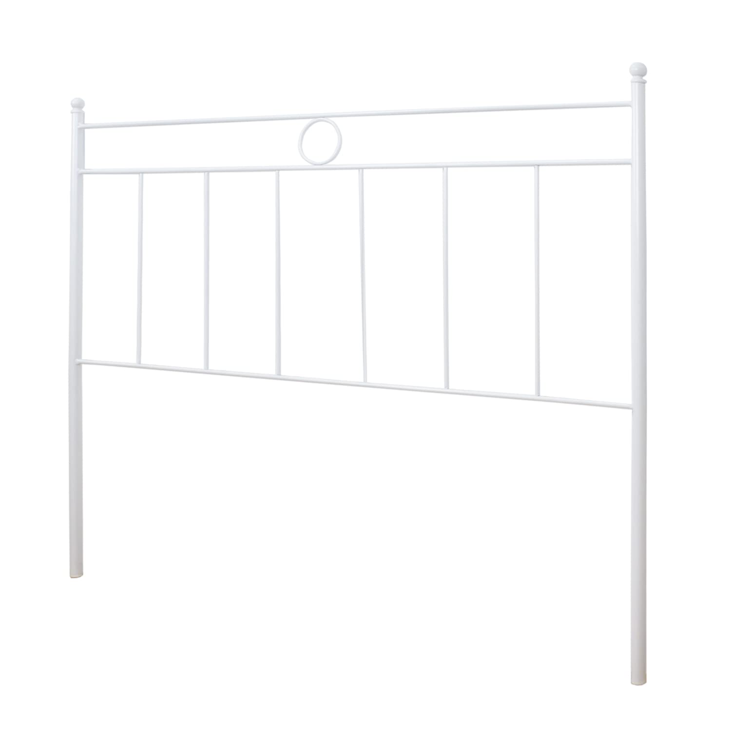 ElHerrero Cabecero de Forja Nacional para Cama de 105Cm, Color Blanco de Hierro con Diseño Elegante, Sencillo y Clásico de Líneas y Círculo. Económico y Fácil de Limpiar, Resistente para Dormitorio.