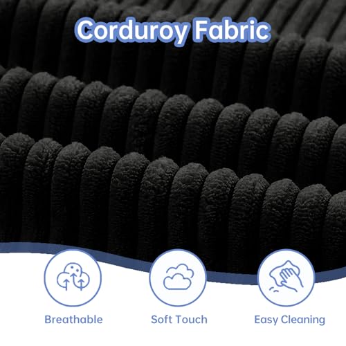 Image of ANONER Sectional Cloud Couch, Folding Sofa Bed with Memory Foam & Pillow, Convertible Futon Chair Floor Couch, Boneless Chaise Lounge, Fold Out Sleeper Chair for Living Room, Bedroom, Black