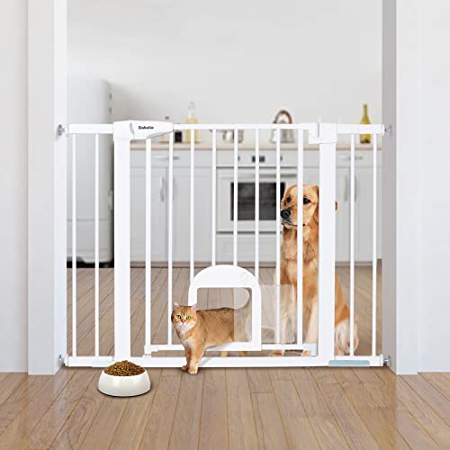 Babelio Baby Gate with Adjustable Cat Door, 2943" Auto Close Durable