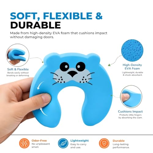 Image of BabySafeHouse Finger Pinch Door Guard for Baby Safety (Animal Shape-Pack of 5)-Door Stopper for Protection from Door Slamming & Accidental Door Lock