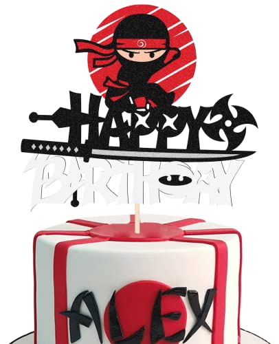 Wishfirst Cartoon Ninja Cake Topper Happy Birthday Cake Decorations Video Game Theme Decor For Kids Boys Girls Baby Shower Birthday Party Decorations Supplies #TOP22