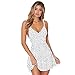 Astemdhj Vestido de Mujer Casual Falda Mujeres Sólido Correas Espaguetis Sin Espalda Sin Mangas Boho Club Vestidos Sexy Lunares Fiesta De Verano Playa Casual Mini Vestido Bohemio S Blanco
