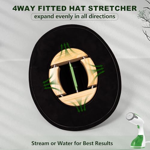 Image of Hat Stretcher 4 Way, Hat Stretcher for Fitted Hats Size 6 7 /8 to 8 1 /2, Hat Jack Stretcher, Heavy Duty of Hat Extender