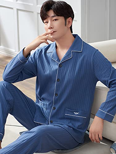 YUTCRTIP Pigiama Uomo Inverno in Cotone, Pigiami