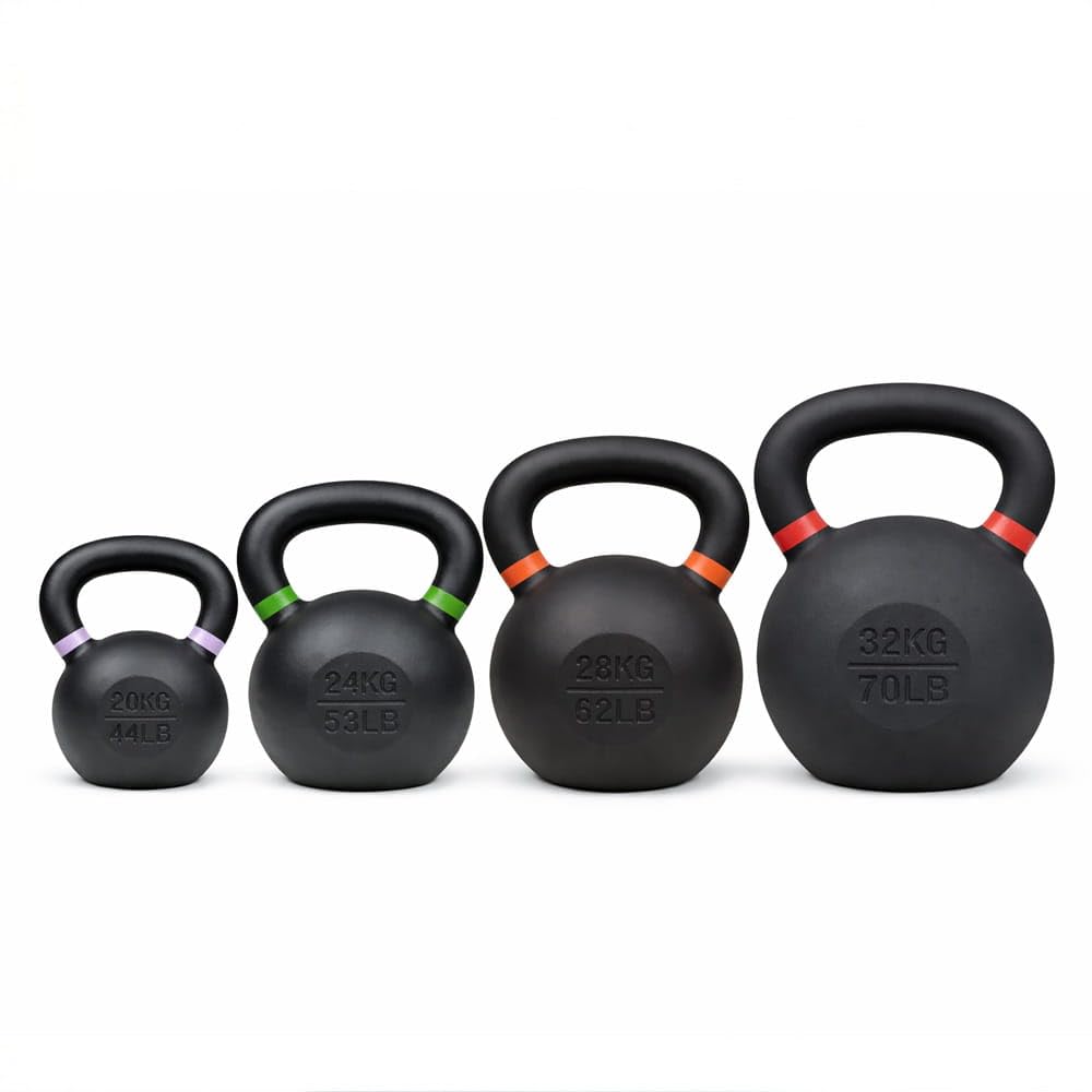 Set Kettlebells Hierro Fundido 20-32kg | Pesas Rusas Cast Iron | Entrenamiento Funcional y Fuerza