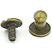 Produktbild 50 Sets 5 mm 1/10,2 cm Head Button Messing Ohrstecker mit Schraubverschluss Schraubverschluss Spots für Leder Nieten, bronze, 5 mm