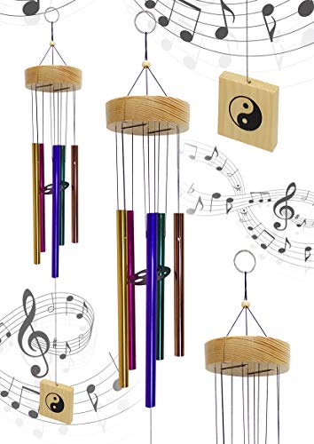 Plus Value Wind Chime for Balcony Home Decoration Positive Energy Windchimes Balcony Garden Bedroom Decor Good Sound for Vastu Shastra, Feng Shui (Metal 5 Color Pipes)