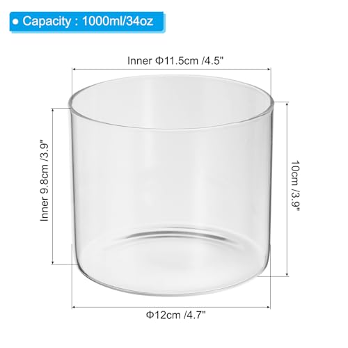 Vase en verre cylindrique transparent centre de table et fleurs