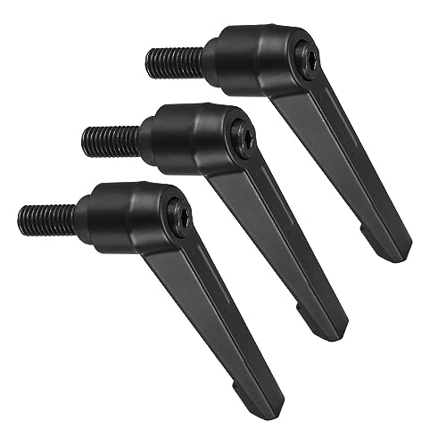 Image of Clamping Lever Handles, M10 x 20mm Male Thread, Adjustable Quick Release Locking Rotating Bolt Knobs Black - (Applications: for Lathe Machinery), 3-Pieces