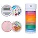 Pillzar Portable Stackable Pill Organizer and Timer Cap with 14 Countdown Alarm presets. Comes with 1 Timer, 6 Small Stackable Containers, 1 Large Container, and 2 Magnetic Adapters. Travel Friendly.