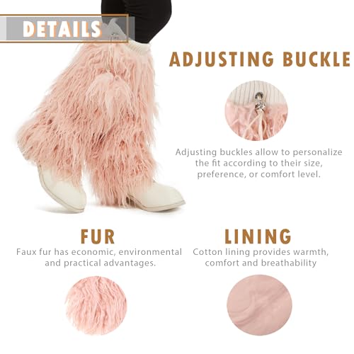 Image of Fur Leg Warmers Furry Faux Fur Winter Leggings Boot Cuffs Toppers for Women