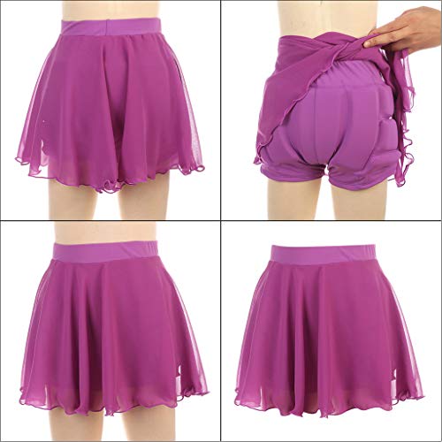 Almencla Vestido de Patinação Artística No Gelo Feminino Saia de Patinação de Patins de Dança Rosa V