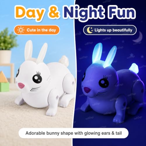 Image of Zest 4 Toyz Musical Rabbit Toy for Kids Action Walking Bunny Swings Ears & Tail Light & Sound Toy Best Birthday Gift(White)