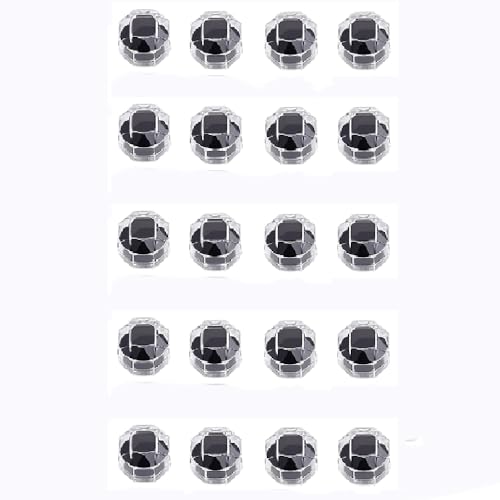 SagaSave Cajas de regalo para anillos, 20 unidades, 4 x 4 cm, octágono, acrílico transparente, organizador de joyas con espuma, cajas de almacenamiento de anillos pequeñas para propuesta de compromiso