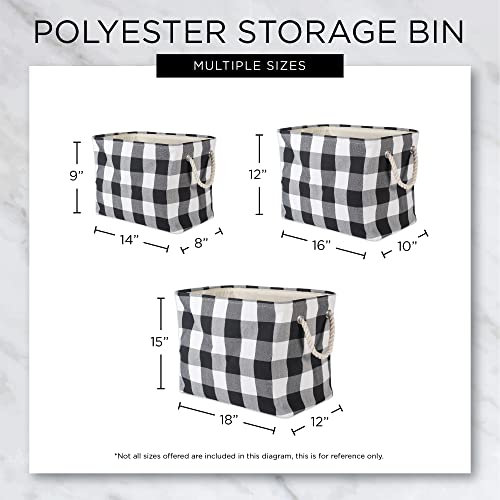 DII Collapsible Variegated Polyester Storage Bin, Large, Black by DII - Image 7