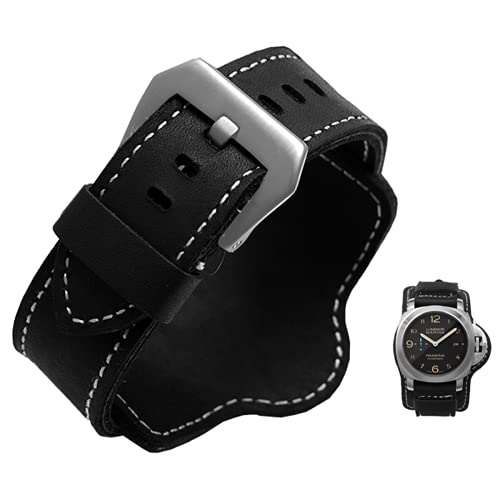 Strapseeker Ethan Bund Vintage 2-Way Leather Strap- Classic Watch Band With Silver Buckle- Premium Replacement Watchband For Men & Women- Colors Black, Light Brown- Sizes 20Mm 22Mm 24Mm 26Mm (24Mm, Brown) #TOP6