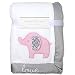 Wendy Bellissimo Super Soft Plush Baby Blanket - Elephant Baby Blanket from The Elodie Collection in White & Grey