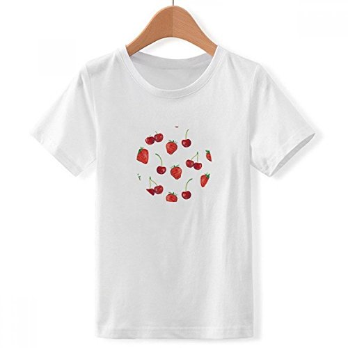 T-shirt rouge fraise vêtement garçon grande taille motif fruit multicolore